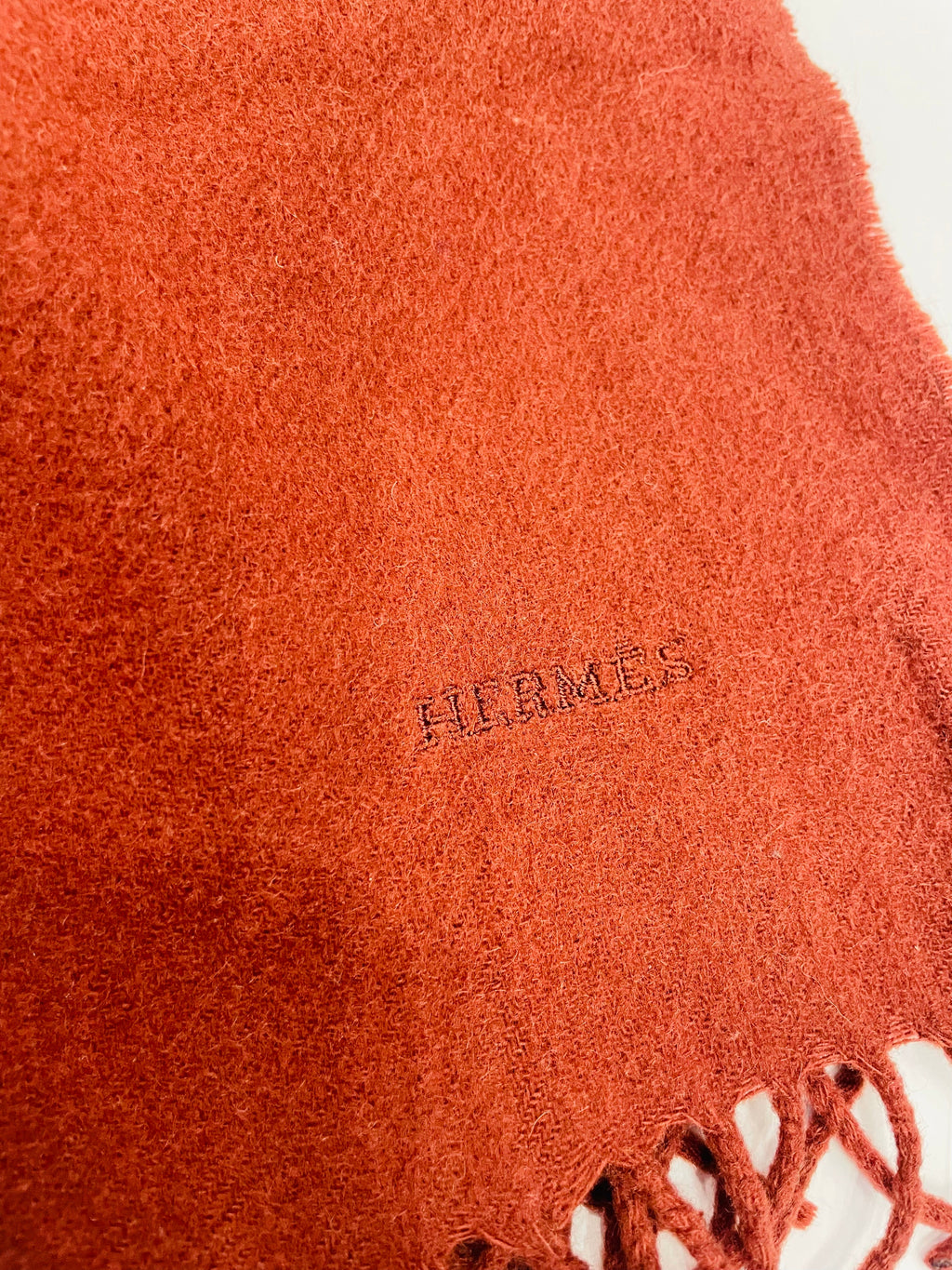 HERMÈS CASHMERE FRINGE SCARF