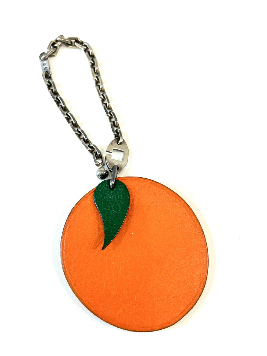 HERMÈS CHEVRE LEATHER MYSORE ORANGE BAG CHARM