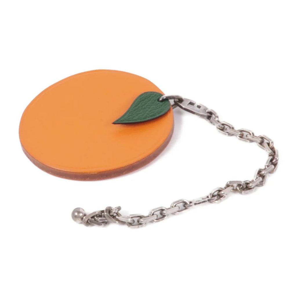 HERMÈS CHEVRE LEATHER MYSORE ORANGE BAG CHARM