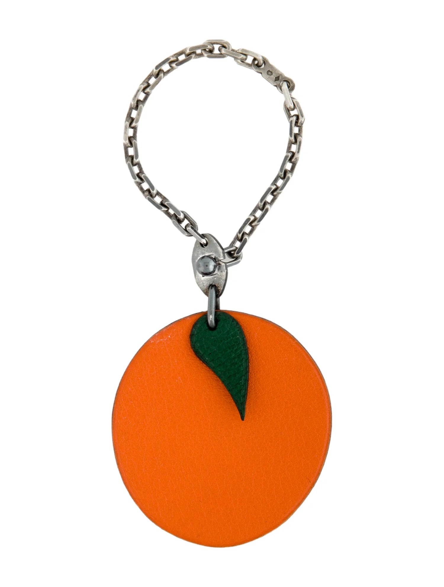 HERMÈS CHEVRE LEATHER MYSORE ORANGE BAG CHARM