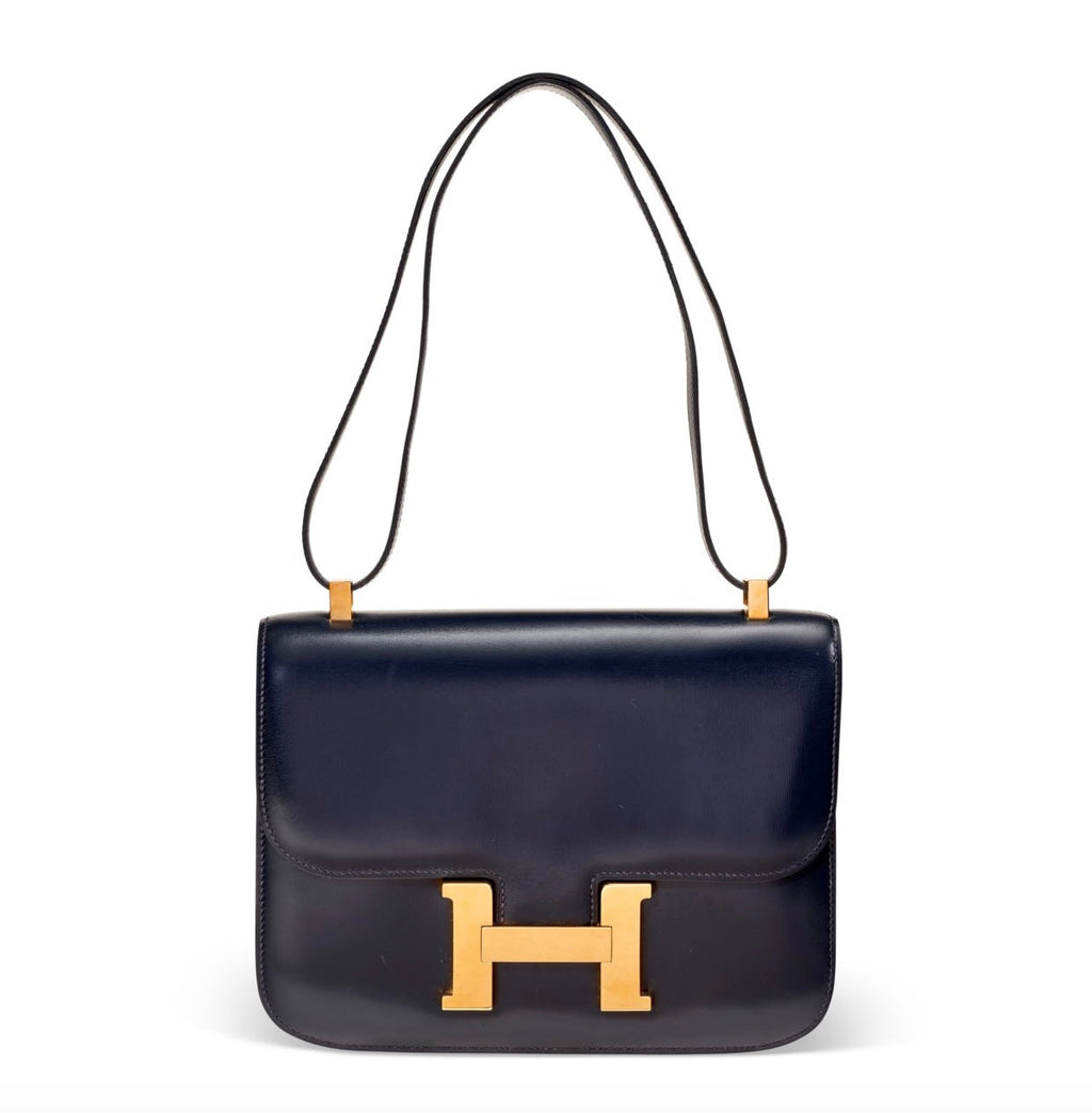 HERMÈS CONSTANCE 23 VINTAGE BOX LEATHER SHOULDER BAG