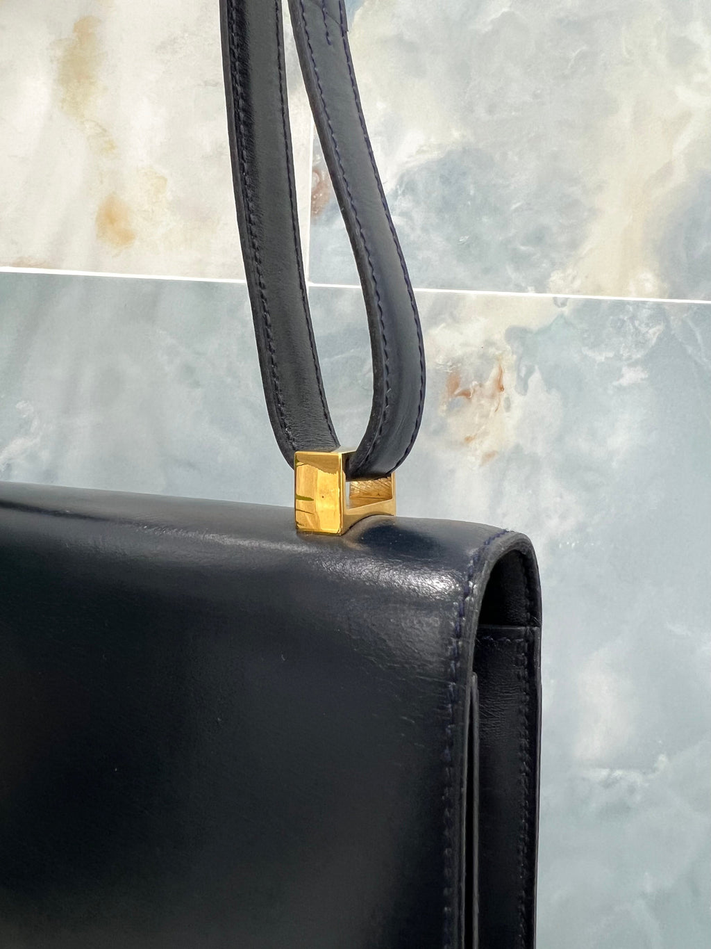 HERMÈS CONSTANCE 23 VINTAGE BOX LEATHER SHOULDER BAG