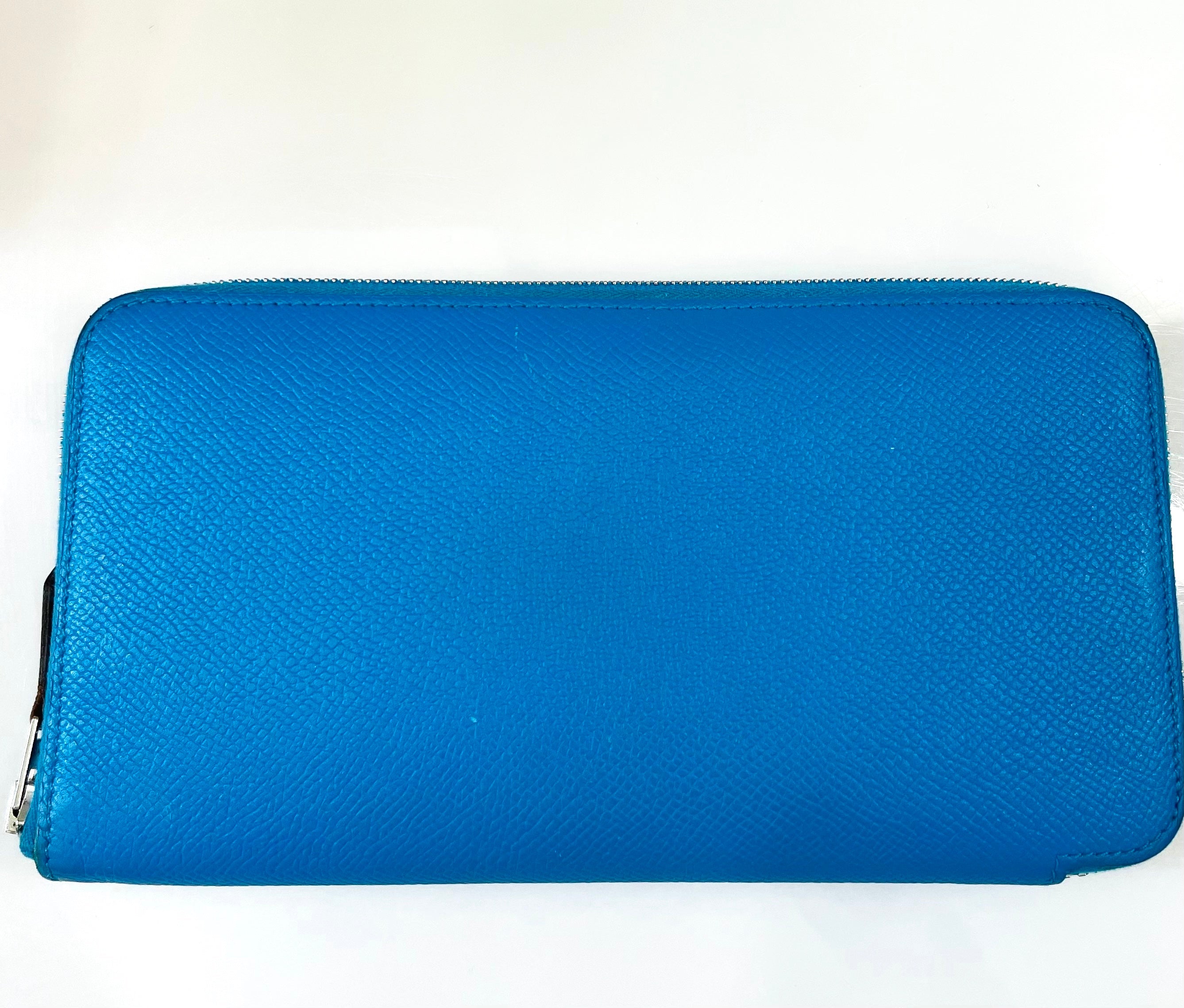 HERMÈS EPSOM LEATHER SILK'IN LONG ZIP AROUND WALLET IN ZANZIBAR
