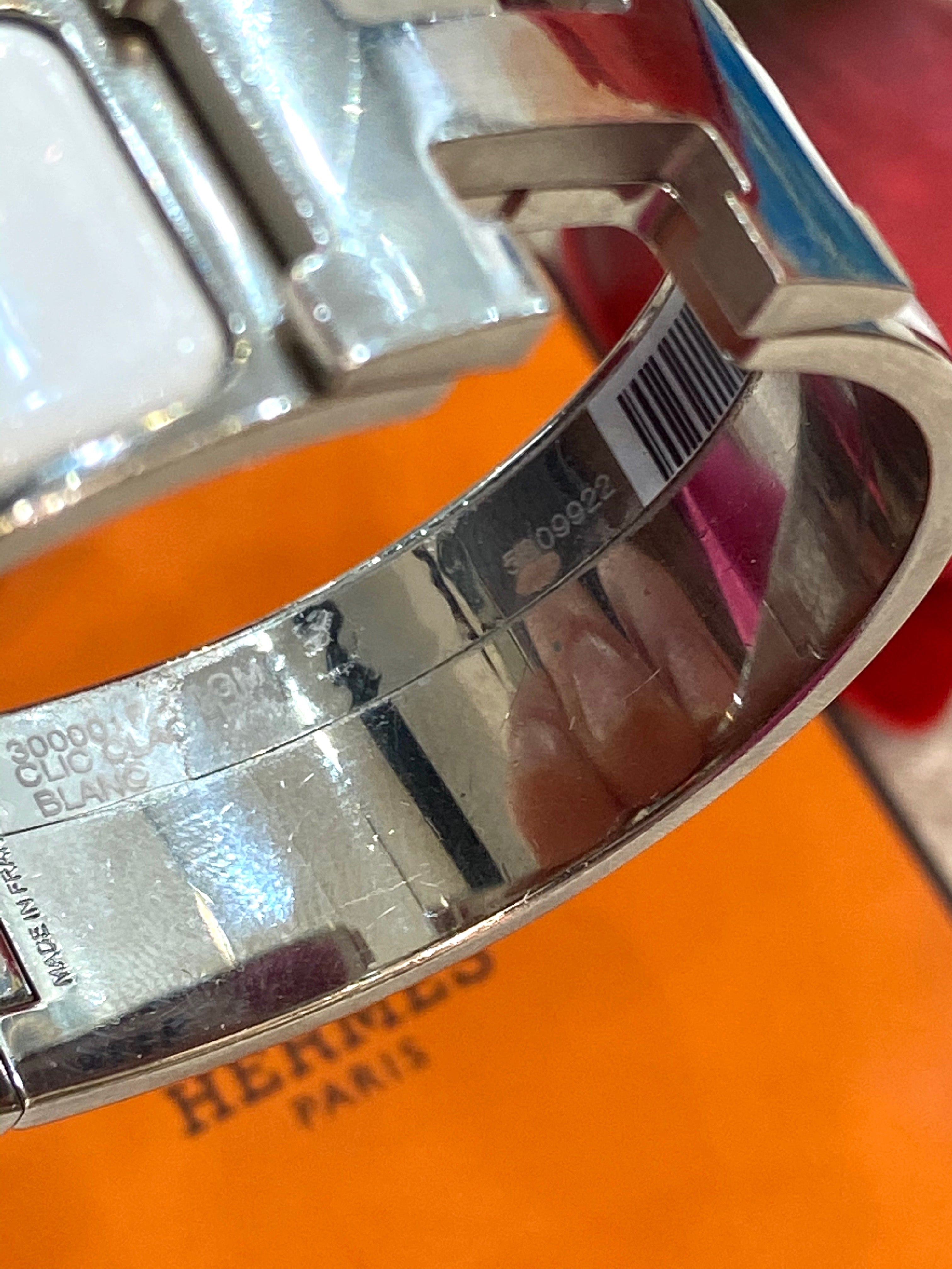 HERMÈS CLIC CLAC H ENAMEL WIDE CUFF BRACELET GM