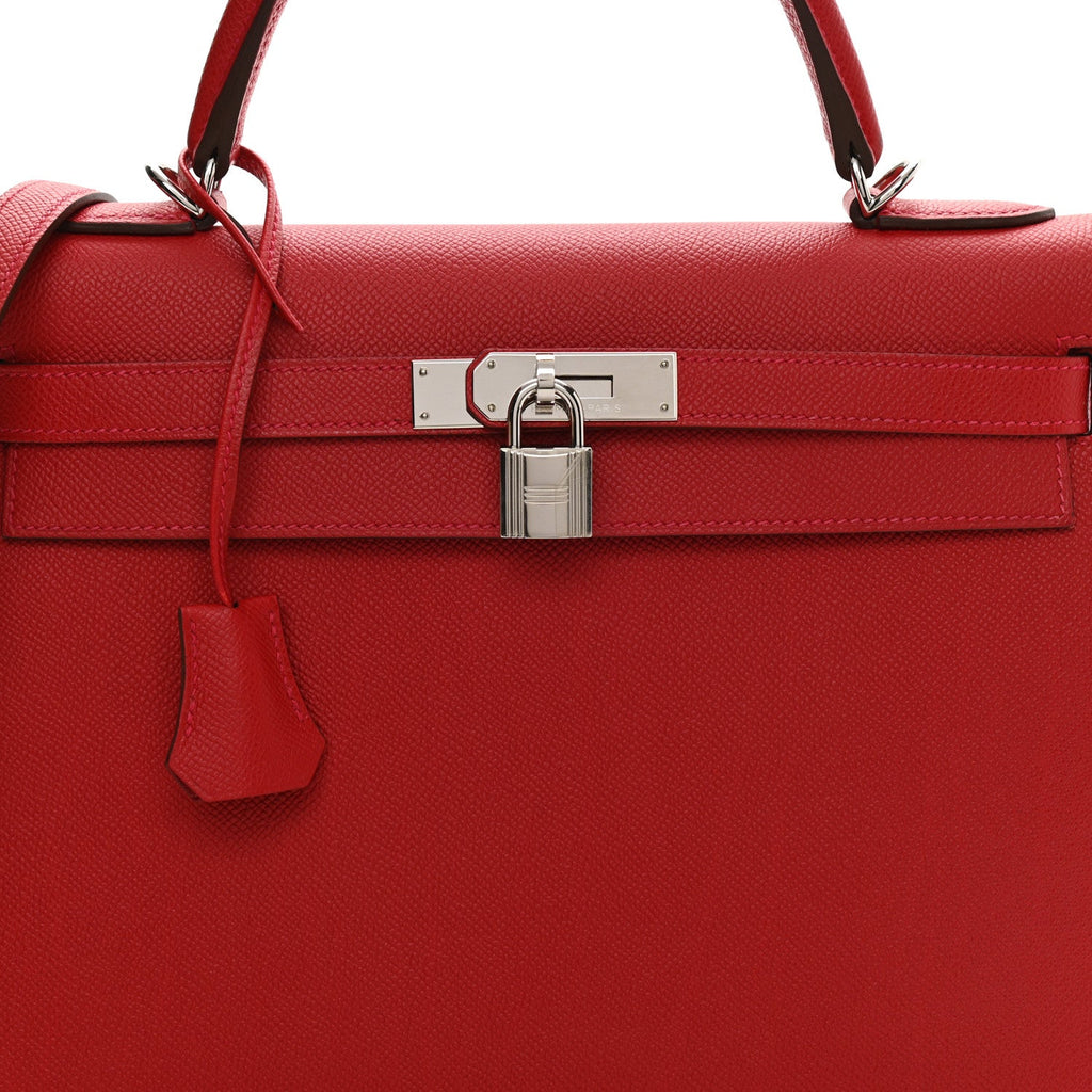HERMÈS KELLY 32 EPSOM LEATHER ROUGE BAG