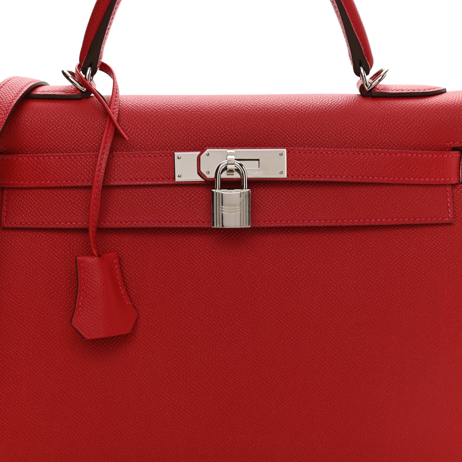 HERMÈS KELLY 32 EPSOM LEATHER ROUGE BAG