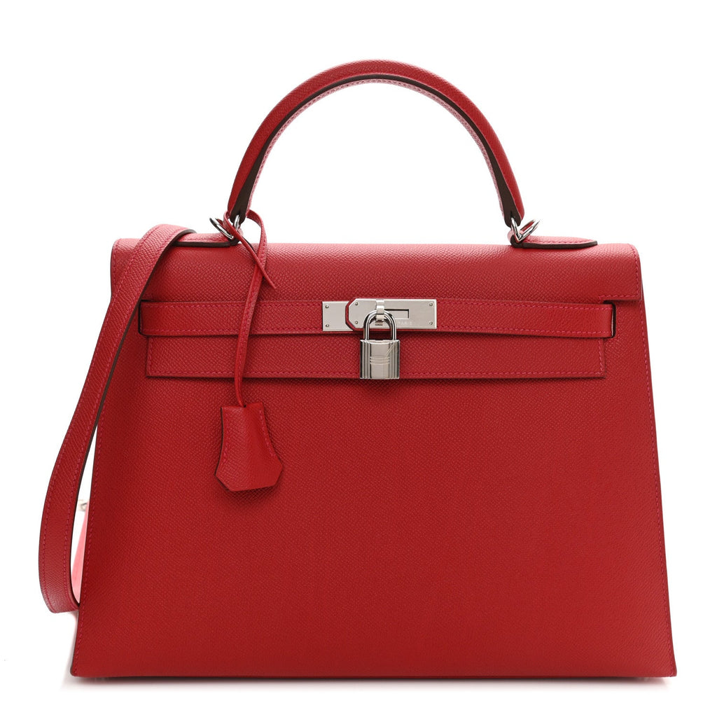HERMÈS KELLY 32 EPSOM LEATHER ROUGE BAG