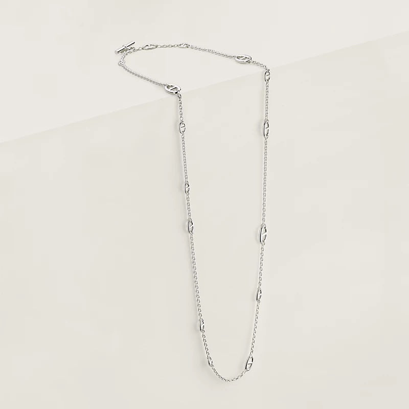 HERMÈS FARANDOLE STERLING SILVER LONG NECKLACE