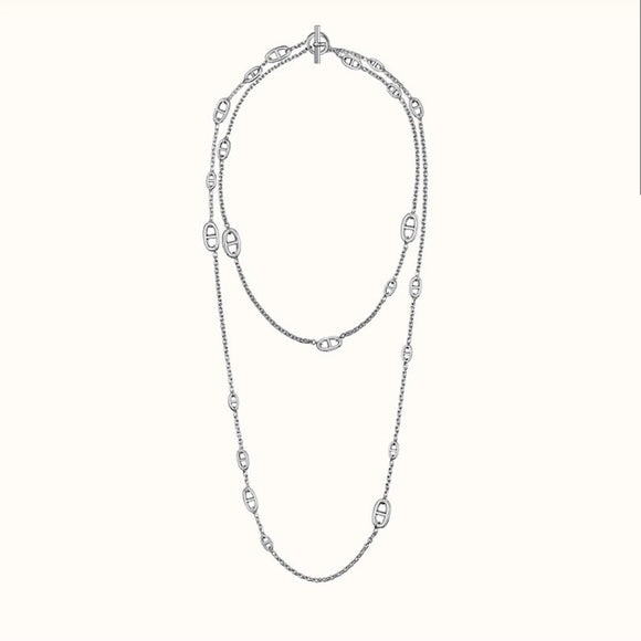 HERMÈS FARANDOLE STERLING SILVER LONG NECKLACE