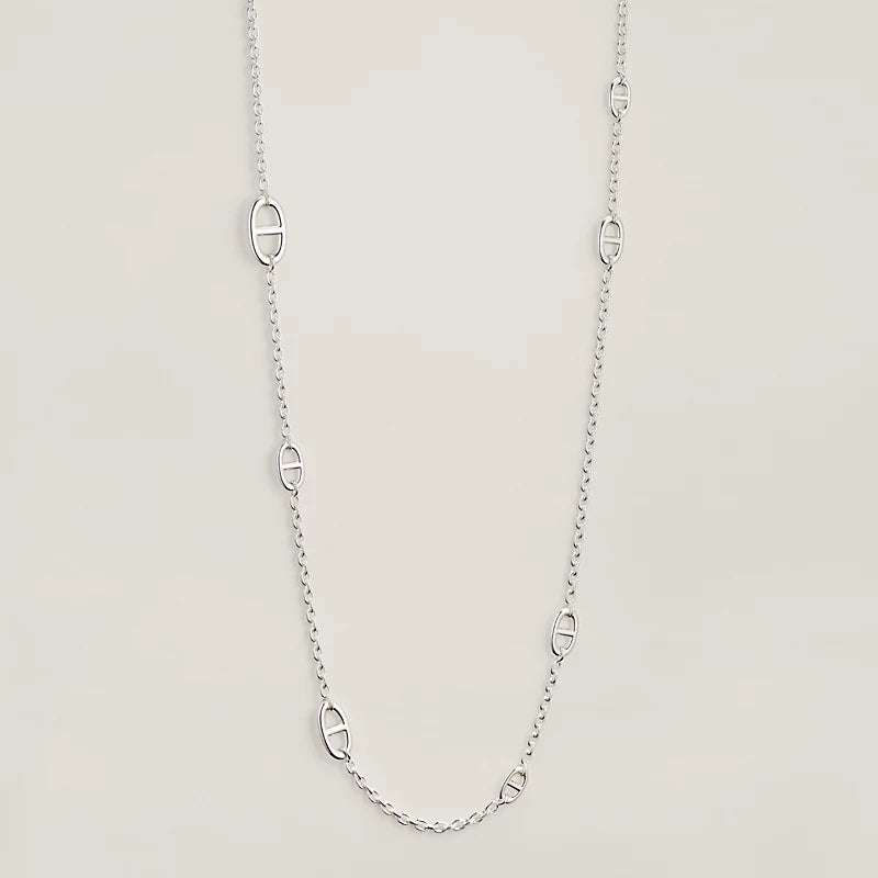 HERMÈS FARANDOLE STERLING SILVER LONG NECKLACE