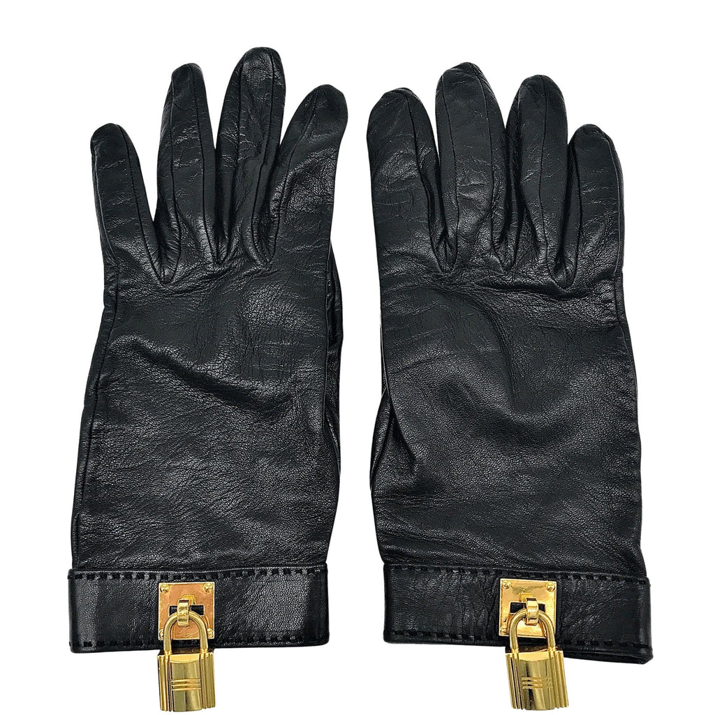 HERMÈS KELLY CONSTANCE LAMBSKIN LEATHER CHARM GLOVES