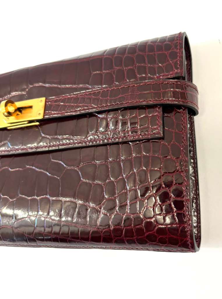 HERMÈS KELLY CLASSIQUE TO GO ALLIGATOR LEATHER WALLET