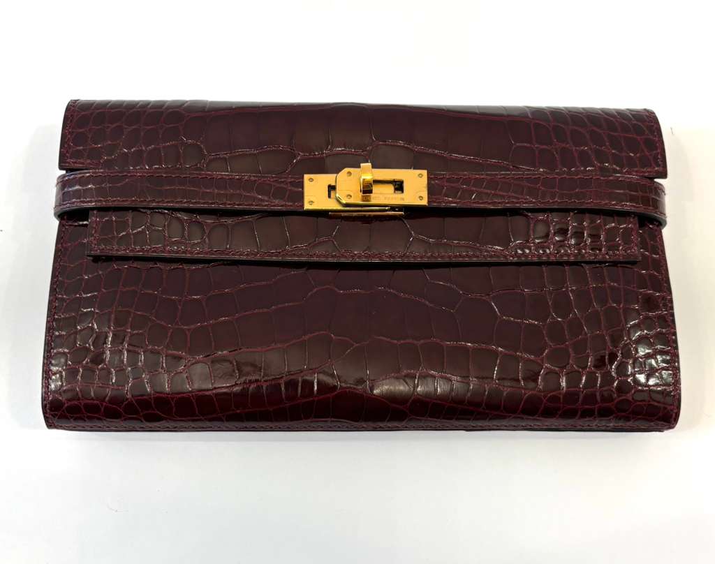 HERMÈS KELLY CLASSIQUE TO GO ALLIGATOR LEATHER WALLET