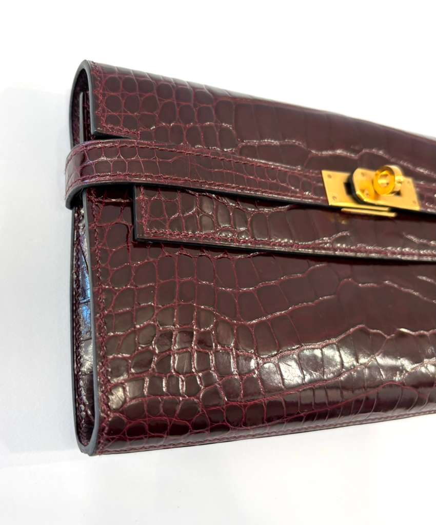 HERMÈS KELLY CLASSIQUE TO GO ALLIGATOR LEATHER WALLET