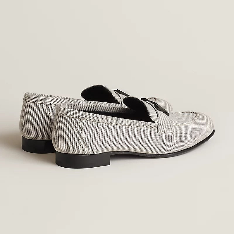 HERMÈS PARIS CANVAS H MOCASSINS LOAFERS