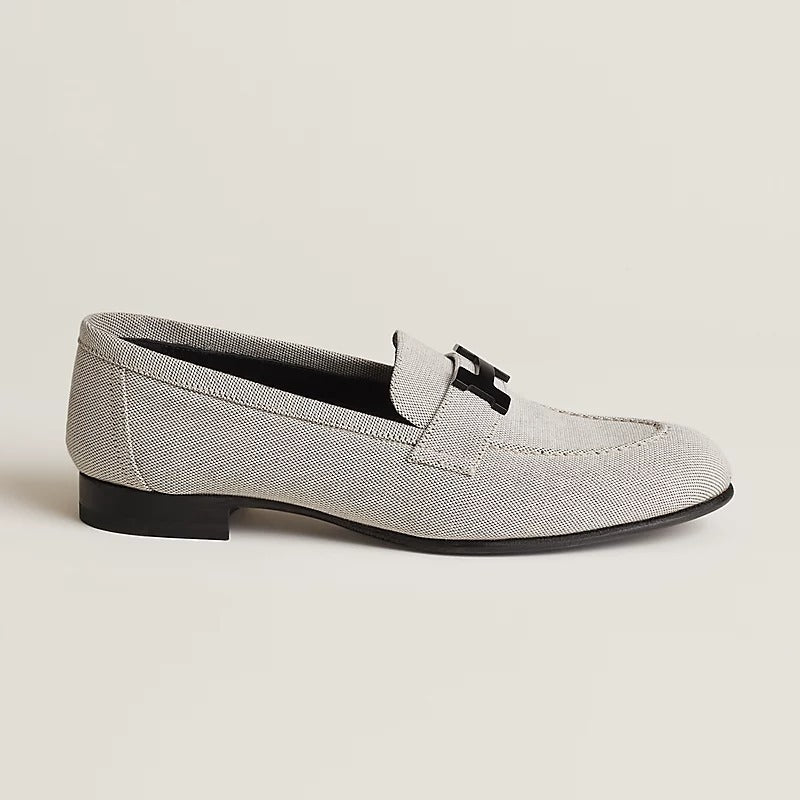 HERMÈS PARIS CANVAS H MOCASSINS LOAFERS