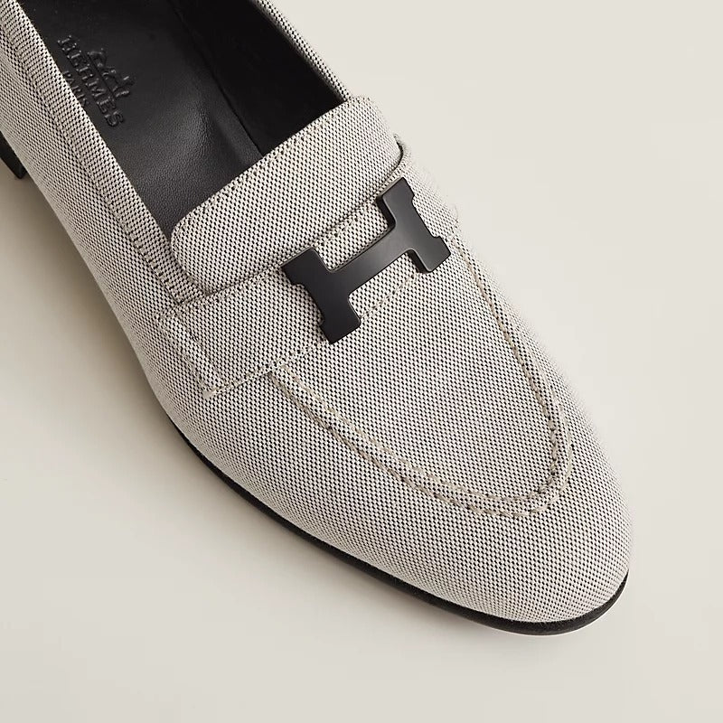 HERMÈS PARIS CANVAS H MOCASSINS LOAFERS