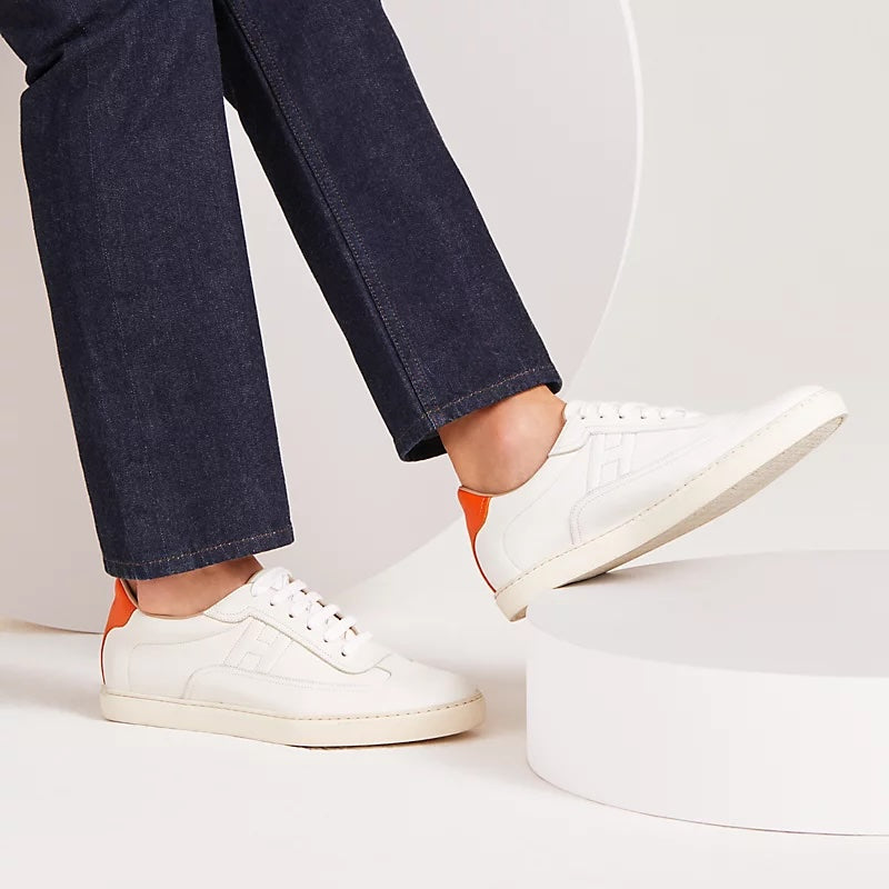 HERMÈS QUICKER CALFSKIN LEATHER MEN'S SNEAKERS