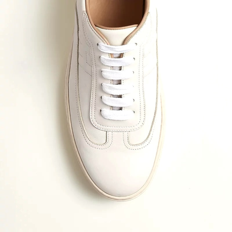 HERMÈS QUICKER CALFSKIN LEATHER MEN'S SNEAKERS