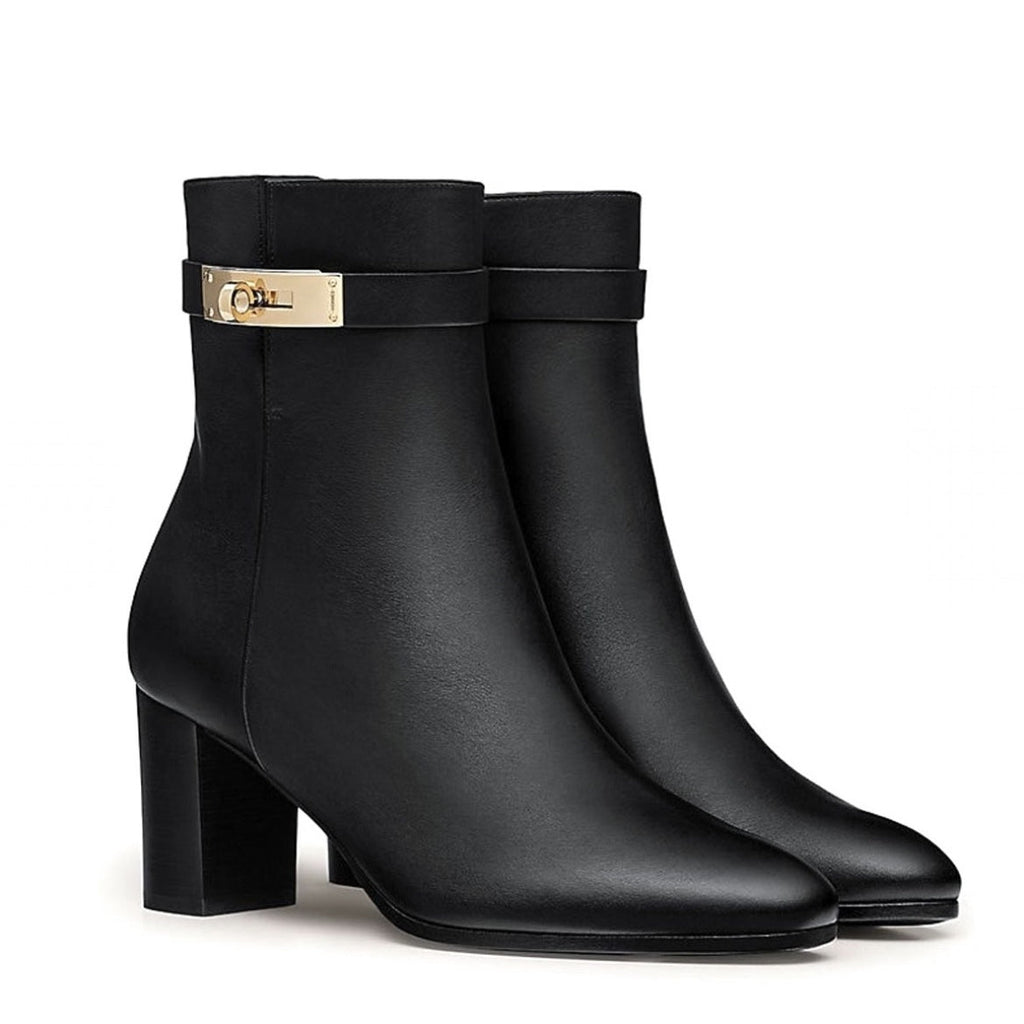 HERMÈS SAINT GERMAIN LEATHER ANKLE BOOTS