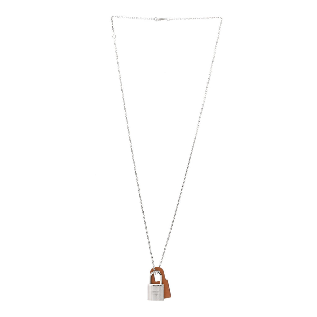 HERMÈS SWIFT O'KELLY PALLADIUM PLATED PENDANT NECKLACE