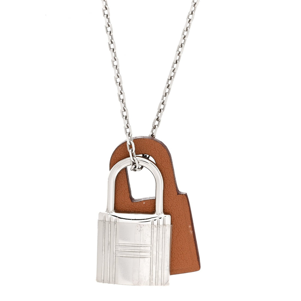 HERMÈS SWIFT O'KELLY PALLADIUM PLATED PENDANT NECKLACE