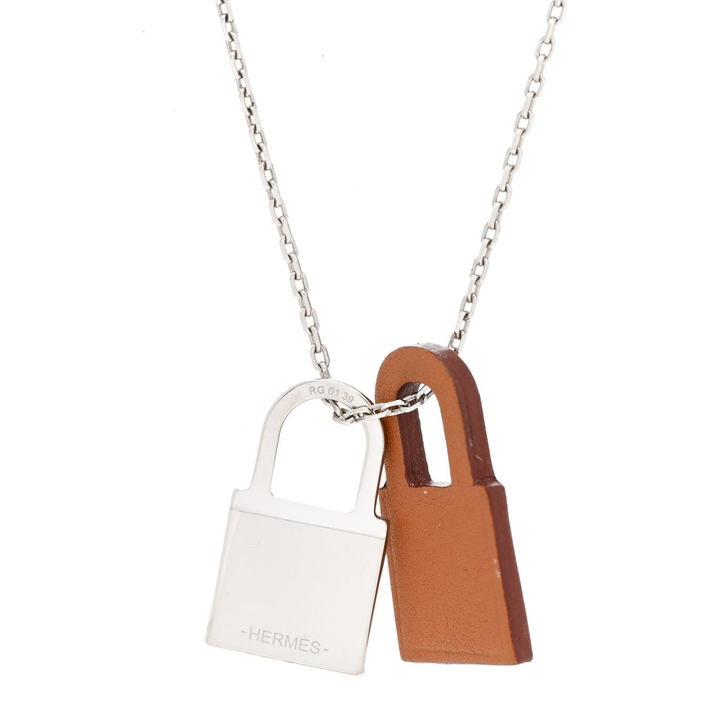 HERMÈS SWIFT O'KELLY PALLADIUM PLATED PENDANT NECKLACE