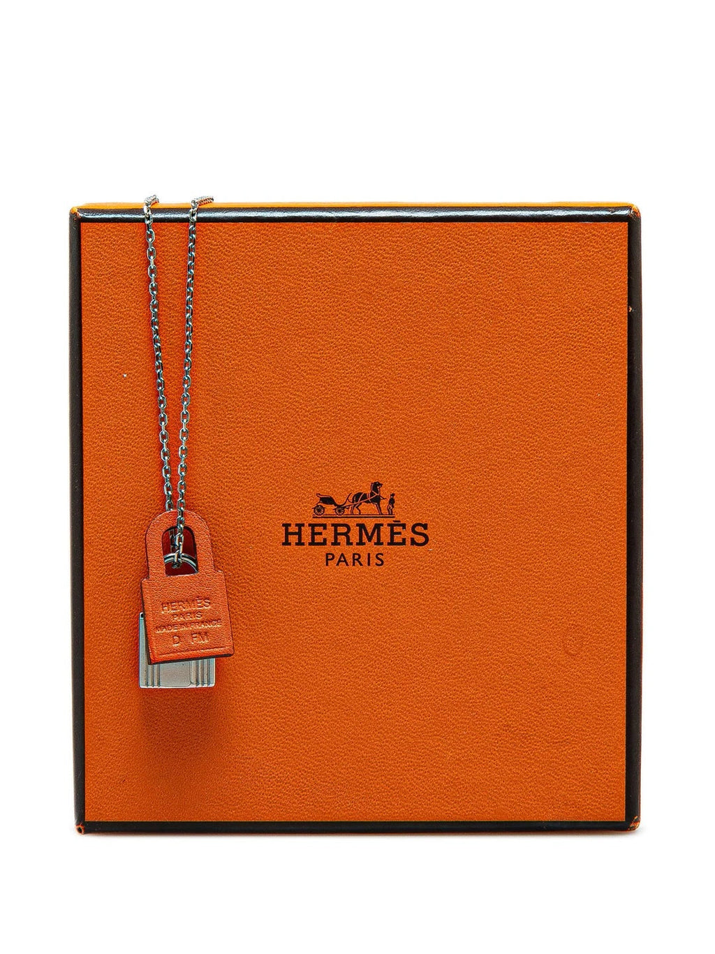 HERMÈS SWIFT O'KELLY PALLADIUM PLATED PENDANT NECKLACE