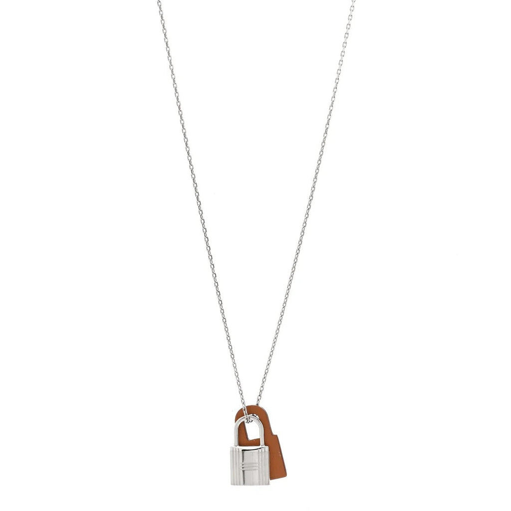 HERMÈS SWIFT O'KELLY PALLADIUM PLATED PENDANT NECKLACE