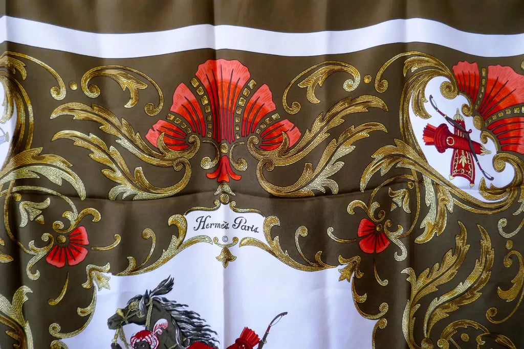 HERMÈS ULTRA RARE 1969 SILK SCARF CHEVAL TURC BY CHRISTINE VAUZELLES