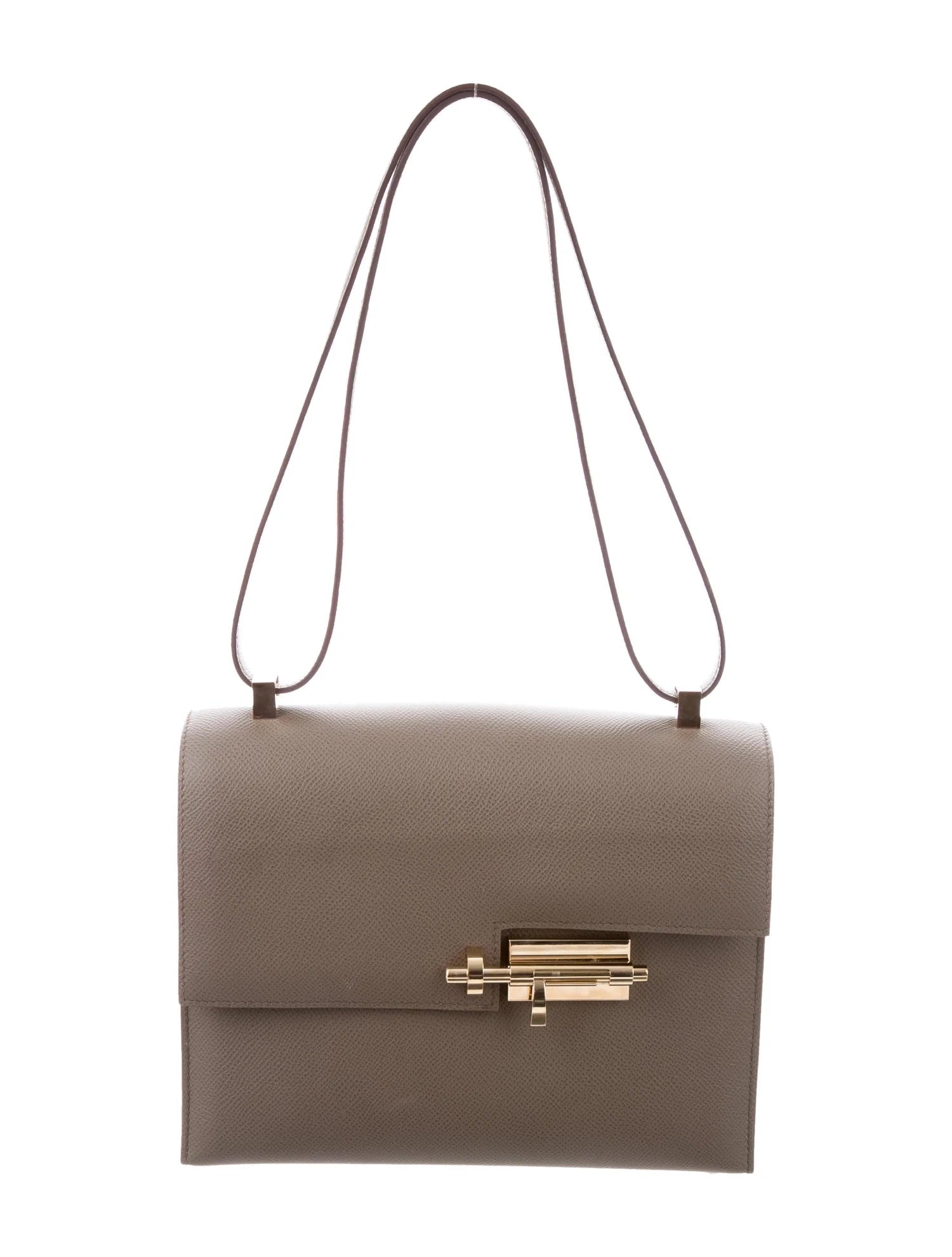 HERMÈS VERROU 21 EPSOM LEATHER SHOULDER BAG ETAIN