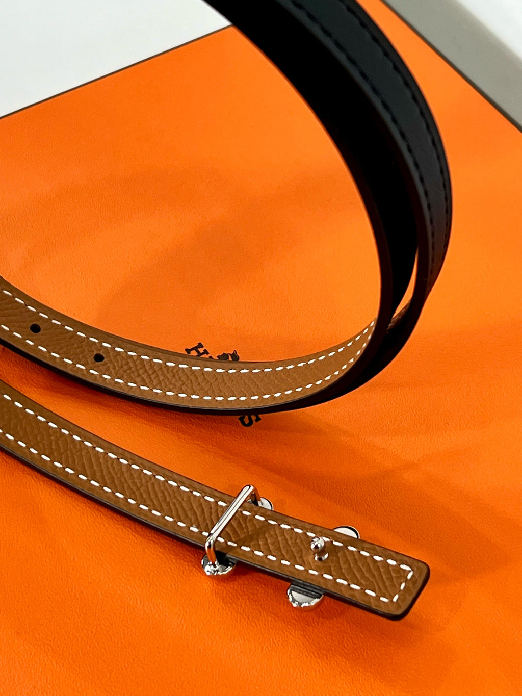 HERMÈS BUBBLE BUCKLE LEATHER REVERSIBLE BELT