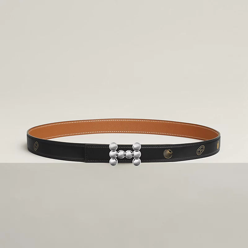 HERMÈS BUBBLE BUCKLE LEATHER REVERSIBLE BELT