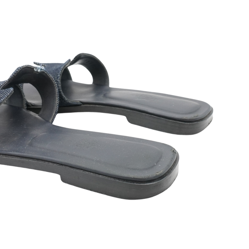 Hermes 'Oran' Denim Sandals - Women's 37