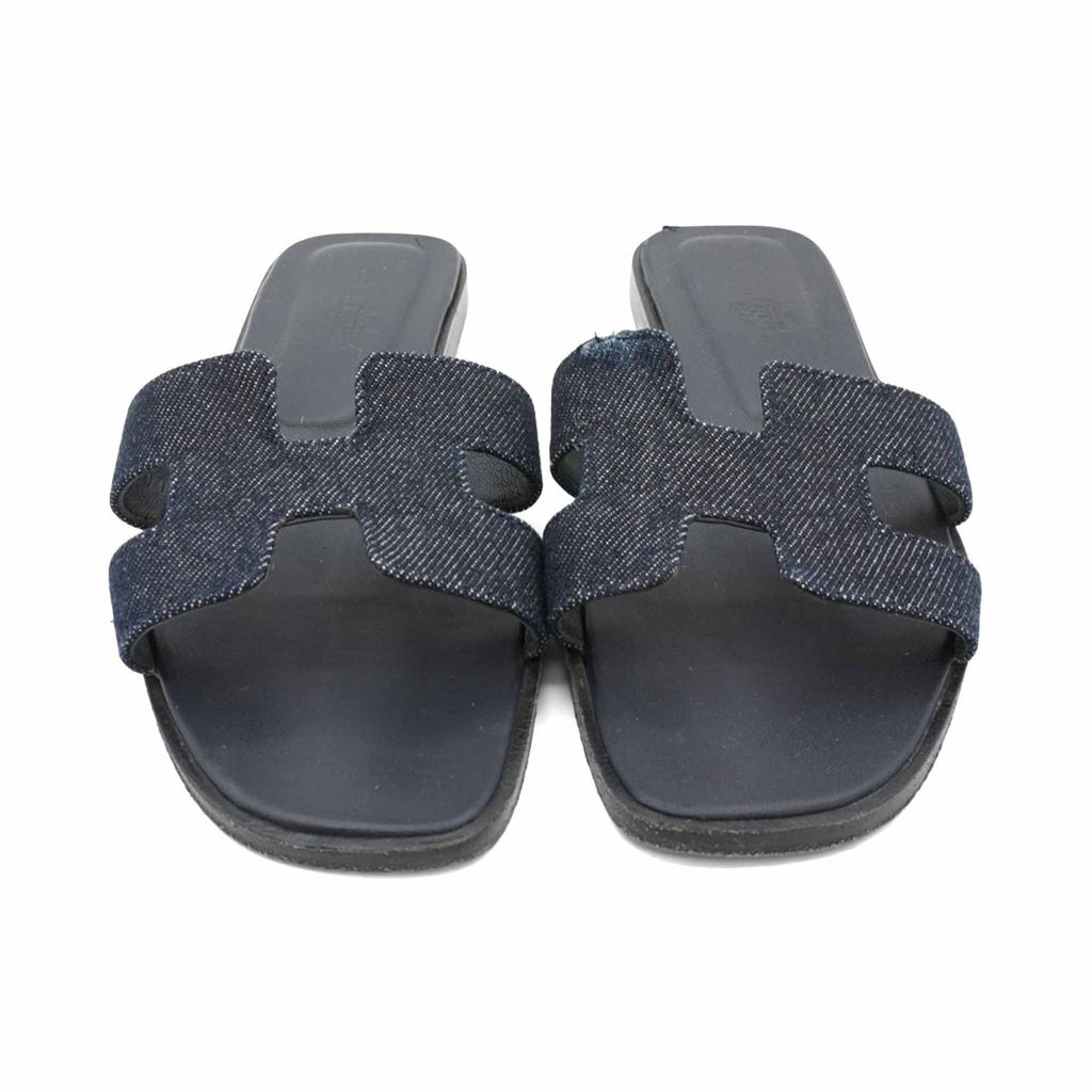 Hermes 'Oran' Denim Sandals - Women's 37