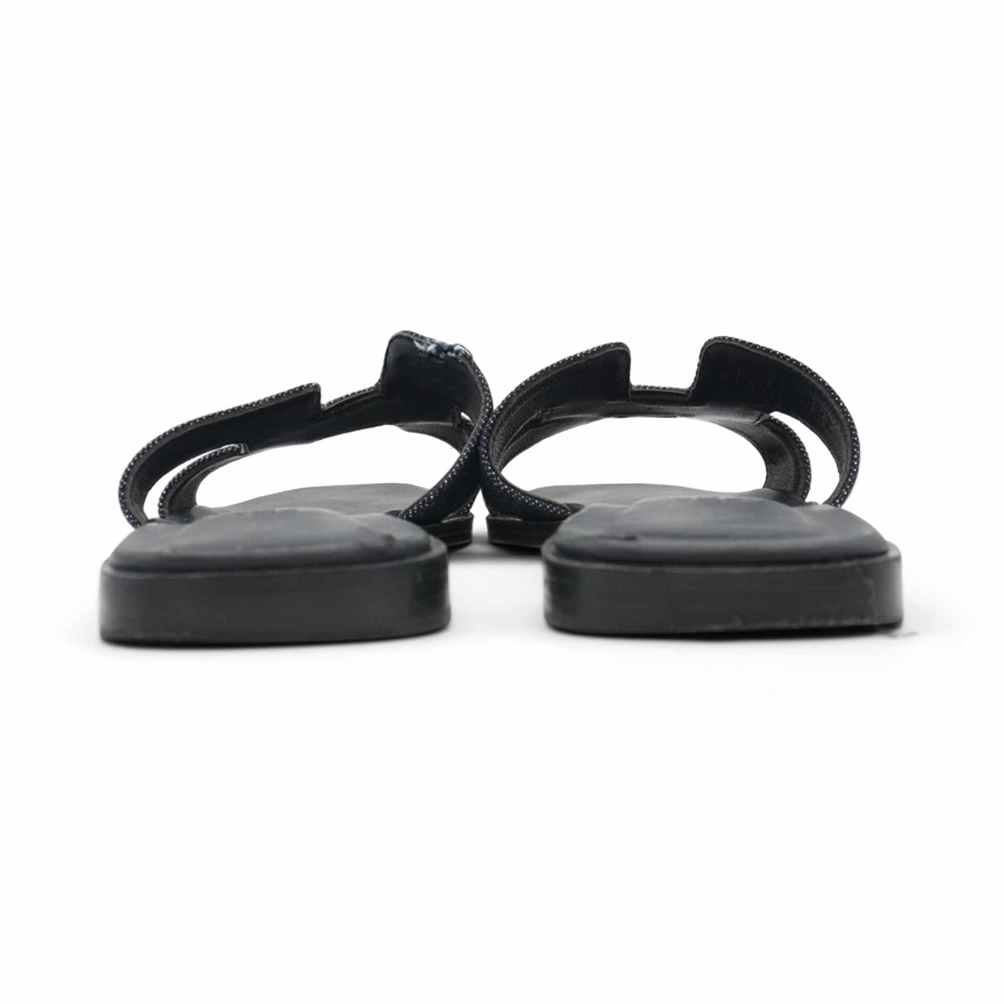 Hermes 'Oran' Denim Sandals - Women's 37