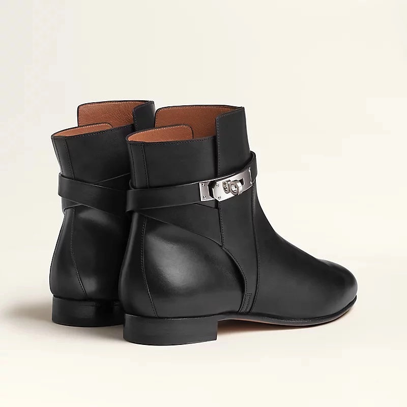 HERMÈS NEO CALFSKIN LEATHER ANKLE BOOTS