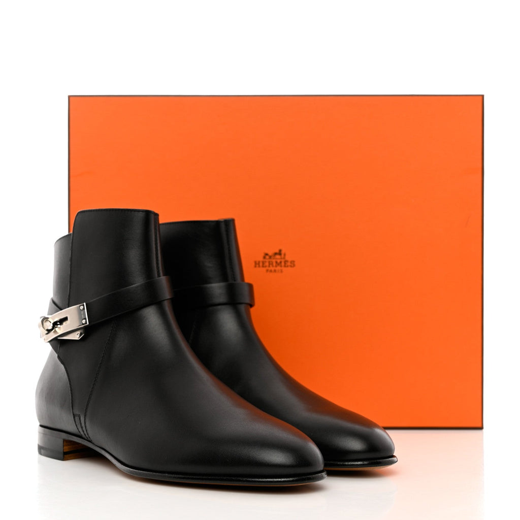 HERMÈS NEO CALFSKIN LEATHER ANKLE BOOTS
