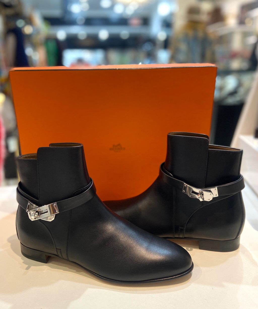 HERMÈS NEO CALFSKIN LEATHER ANKLE BOOTS