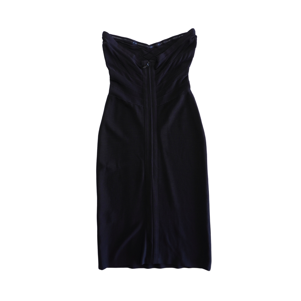Herve Leger Strapless Body Con Dress - Women's S
