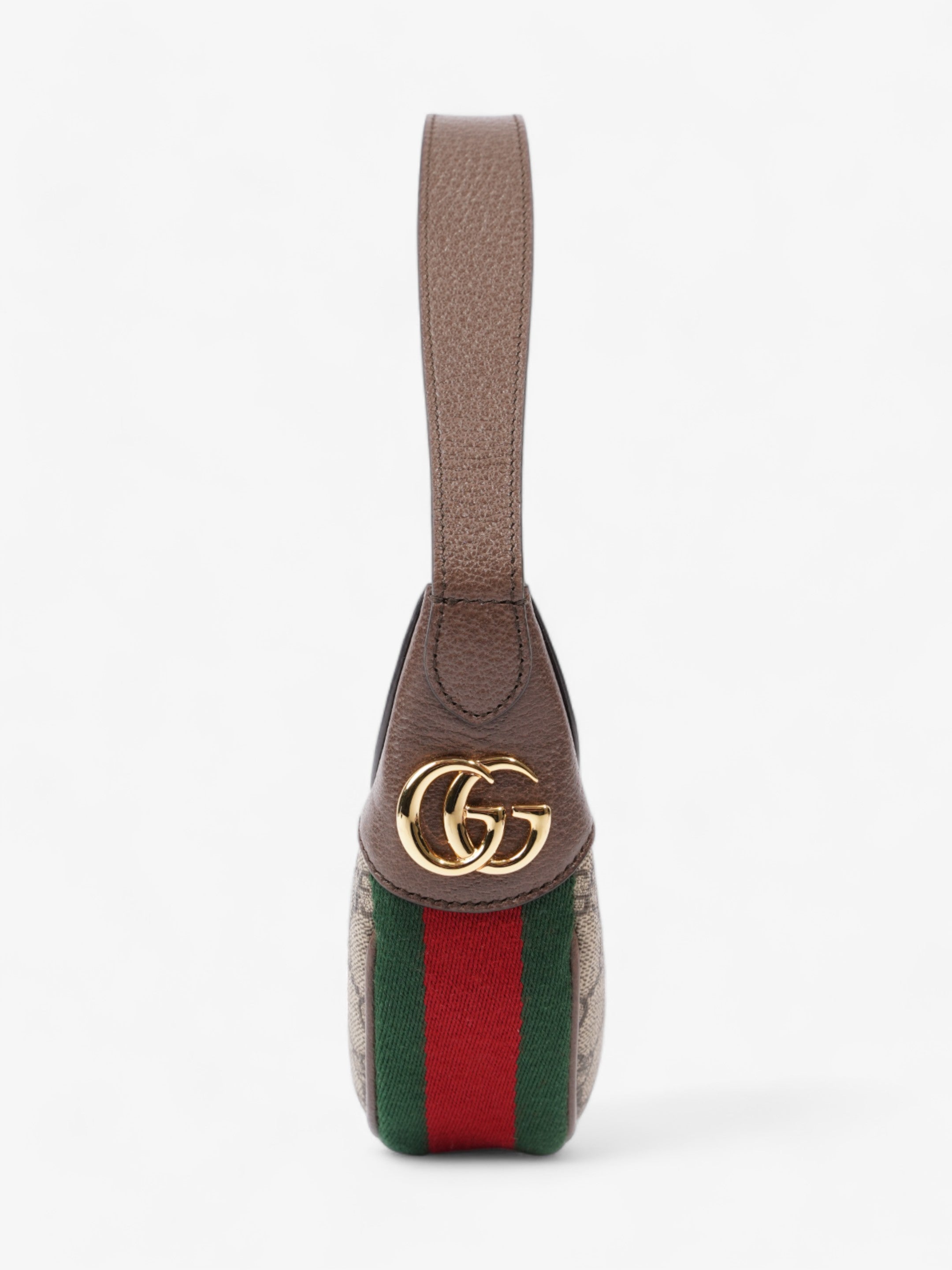 Gucci Ophidia GG Mini Beige And Ebony GG Supreme / Green And Red Web Coated Canvas