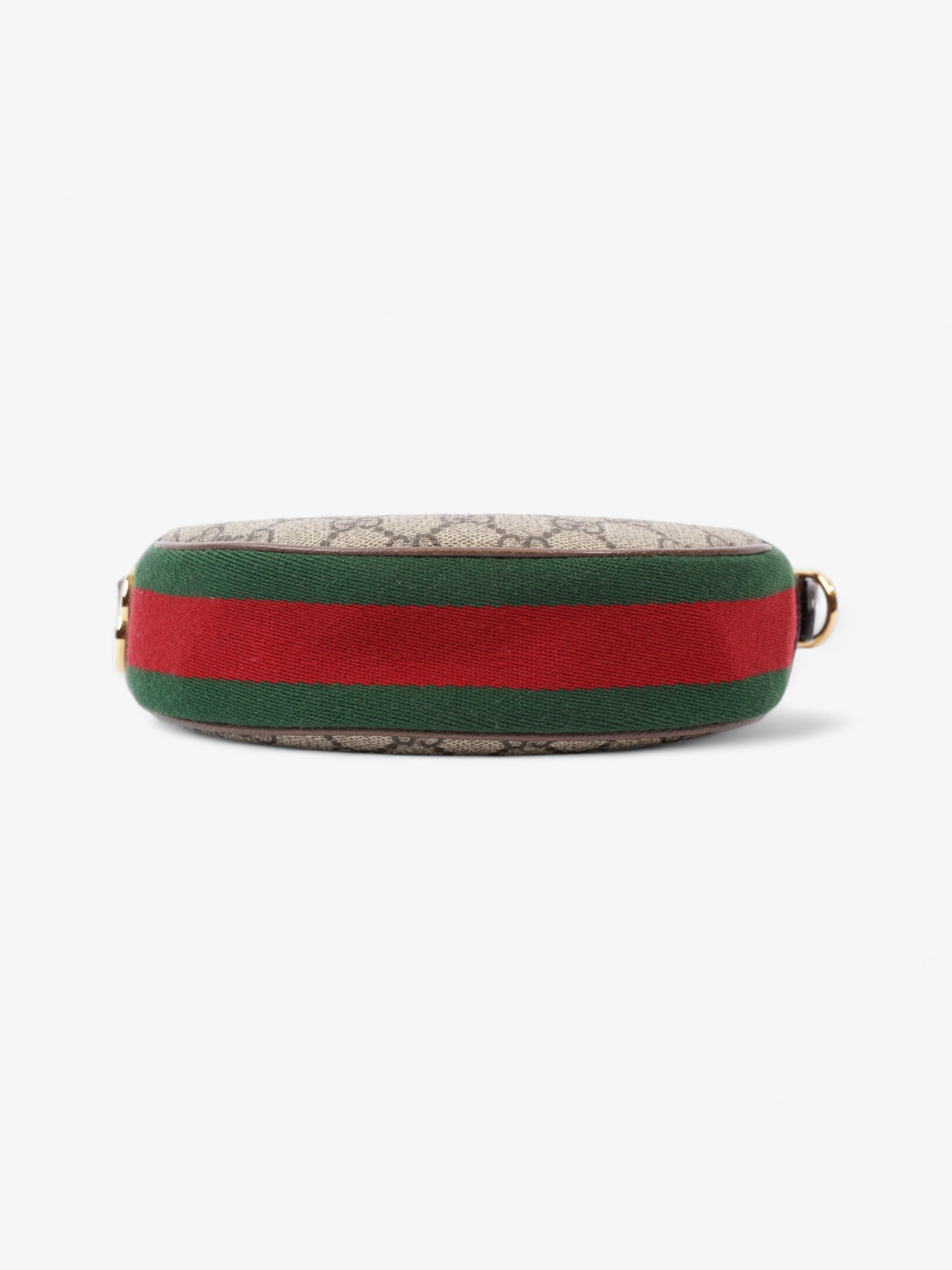 Gucci Ophidia GG Mini Beige And Ebony GG Supreme / Green And Red Web Coated Canvas