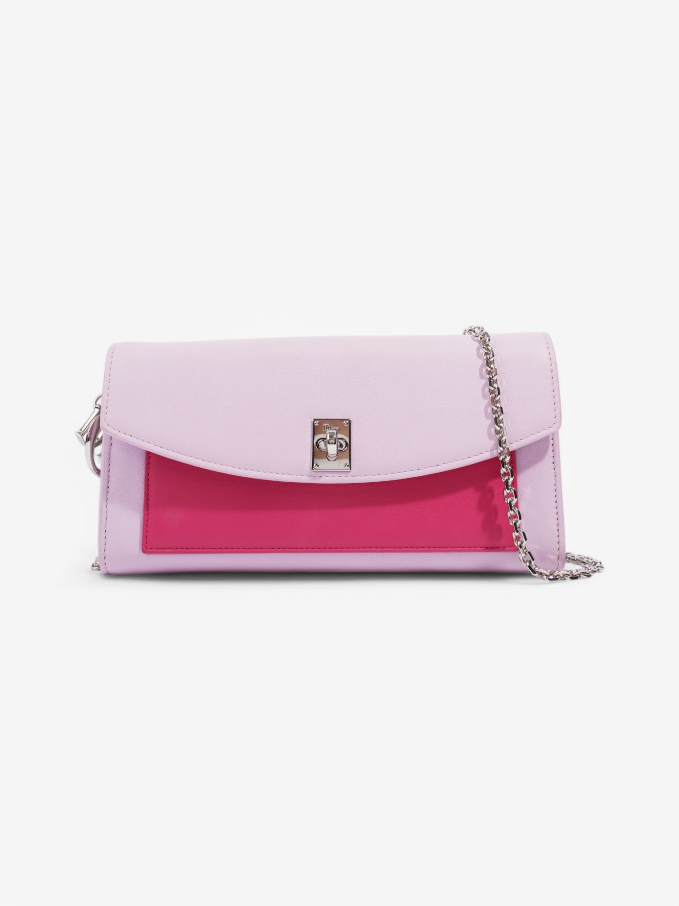 Christian Dior Tricolour Wallet on Chain Pink / Lilac Calfskin Leather