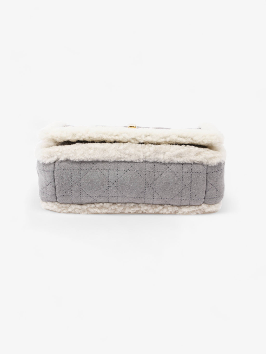 Christian Dior Small Caro Grey / Cream Shearling