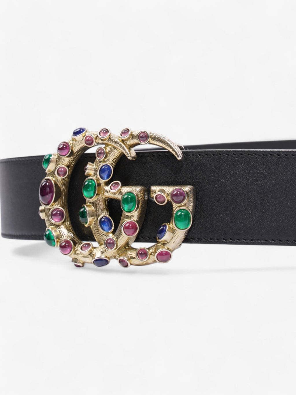Gucci GG Marmont Crystal Belt Black / Gold / Multicoloured Leather 75cm / 30"