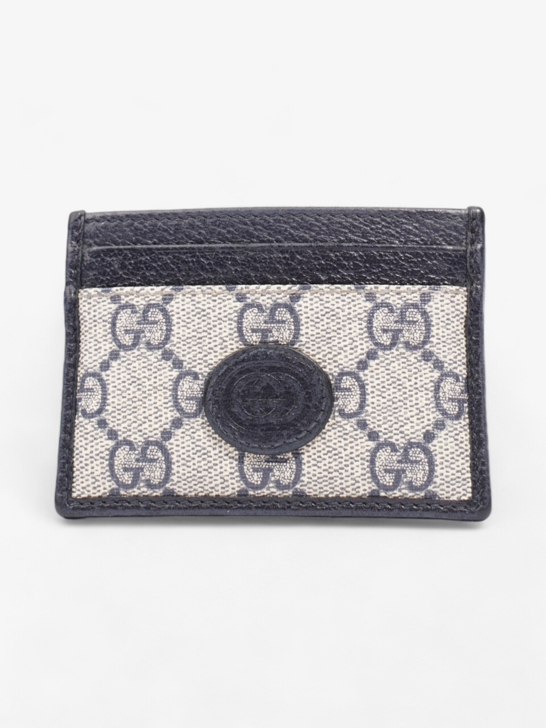 Gucci  Holder Beige And Navy GG Supreme Coated Canvas