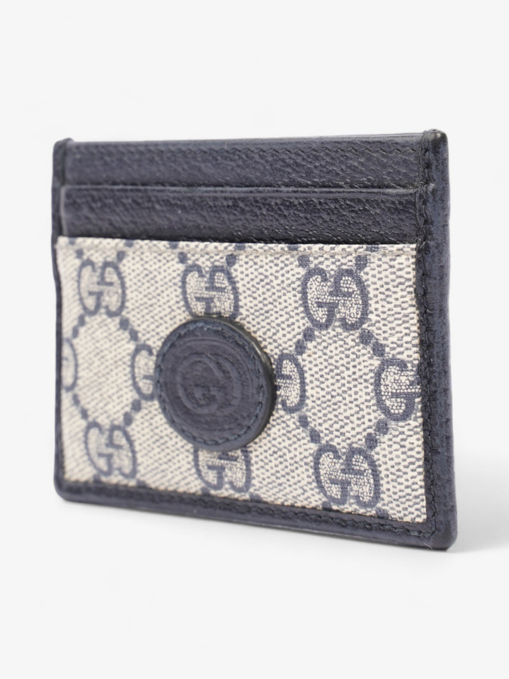 Gucci  Holder Beige And Navy GG Supreme Coated Canvas