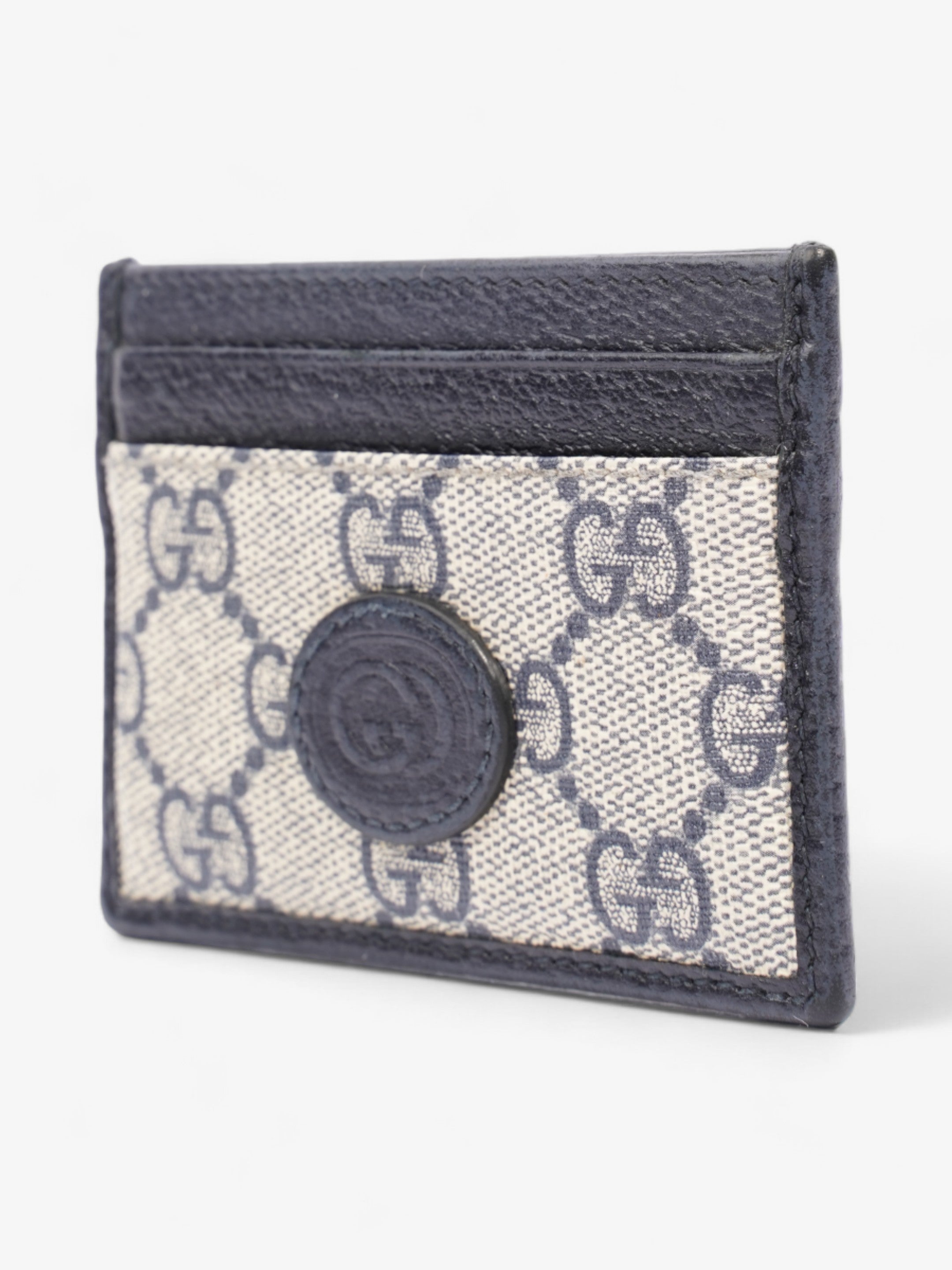 Gucci  Holder Beige And Navy GG Supreme Coated Canvas