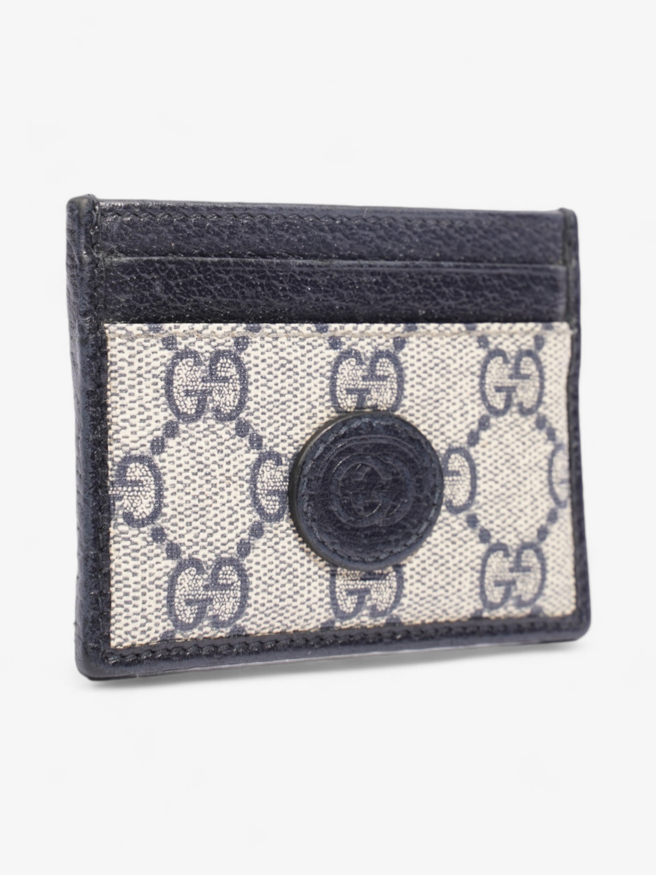 Gucci  Holder Beige And Navy GG Supreme Coated Canvas