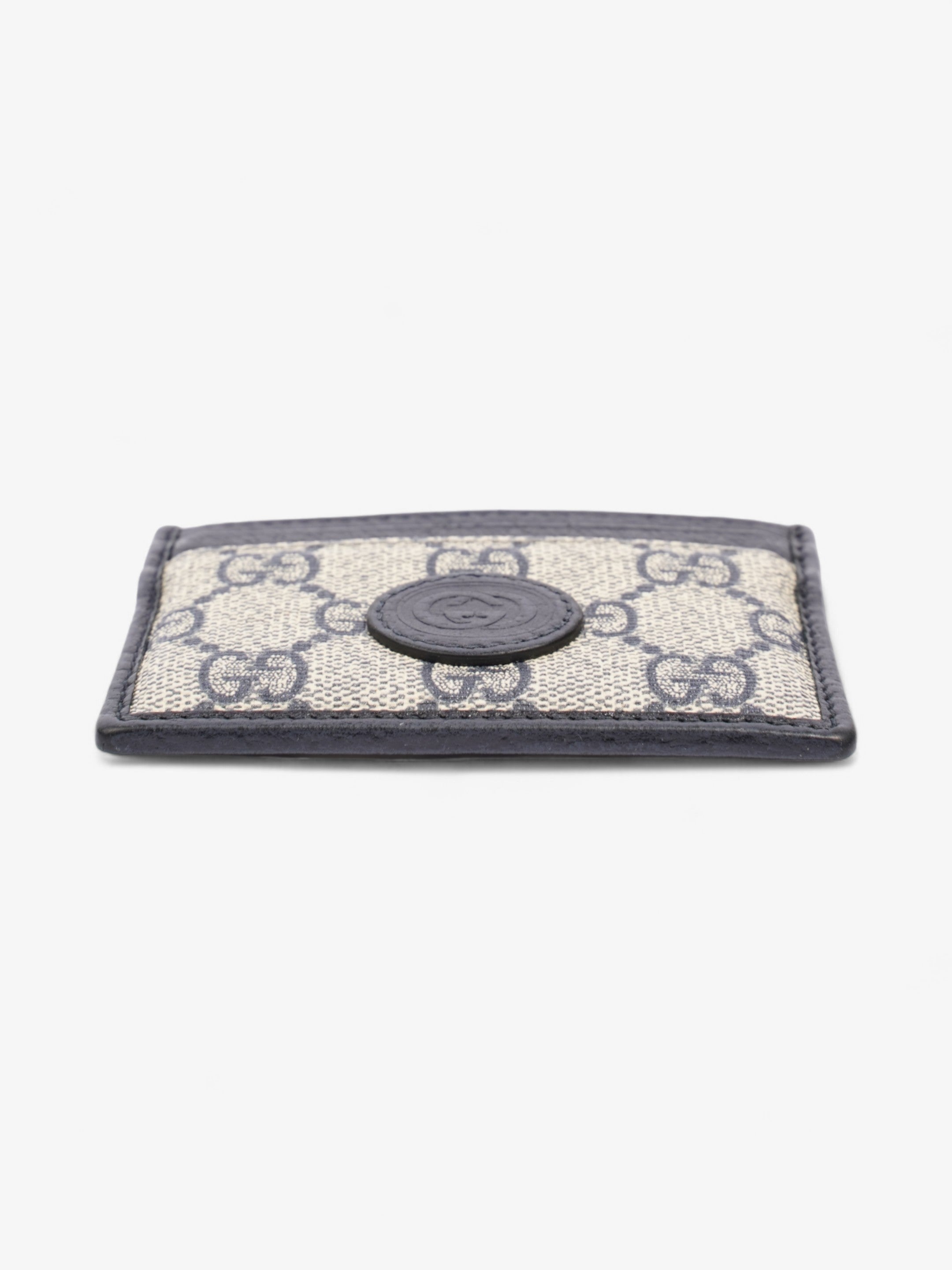 Gucci  Holder Beige And Navy GG Supreme Coated Canvas